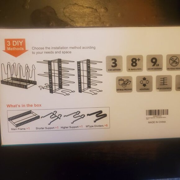 8 Tiers Pots and Pans Organizer- Black- Brand new - Picture 2 of 2